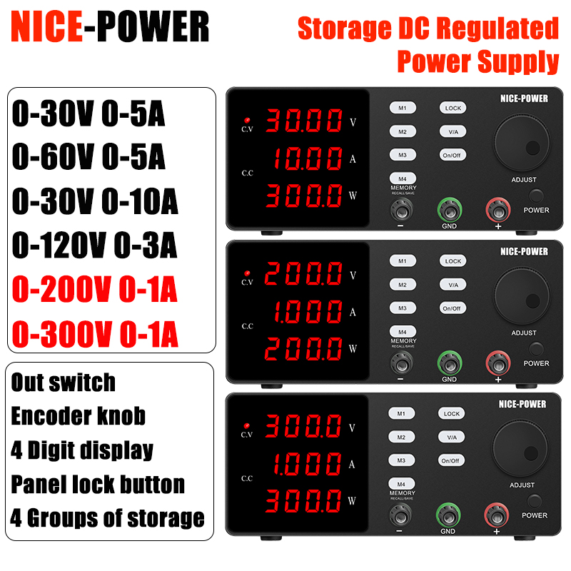 Switching Dc Power Supply 300V 1A - NICE-POWER 200V/300V 1A DC電源 30V10A デスクトップ電源