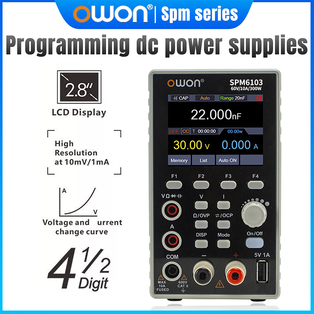 Programmable Dc Power Supply 60V 10A - OWON SPM6103 プログラマブルDC電源 60V 10A 300W