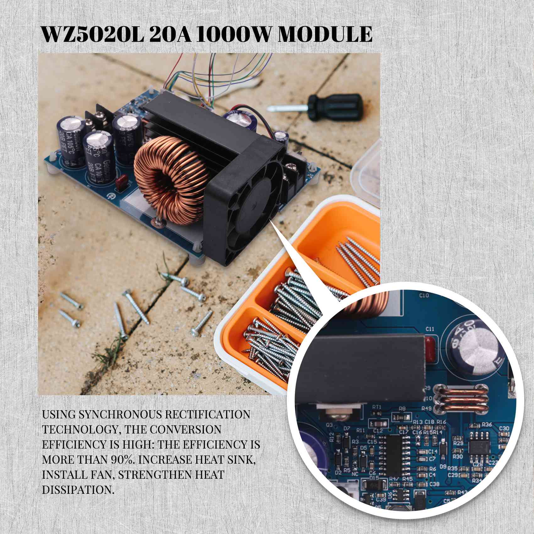 Step Down Dc Power Supply Module 1000W - AC18(保証付き) WZ5020L 20A 1000W DC-DC降圧コンバータ CC
