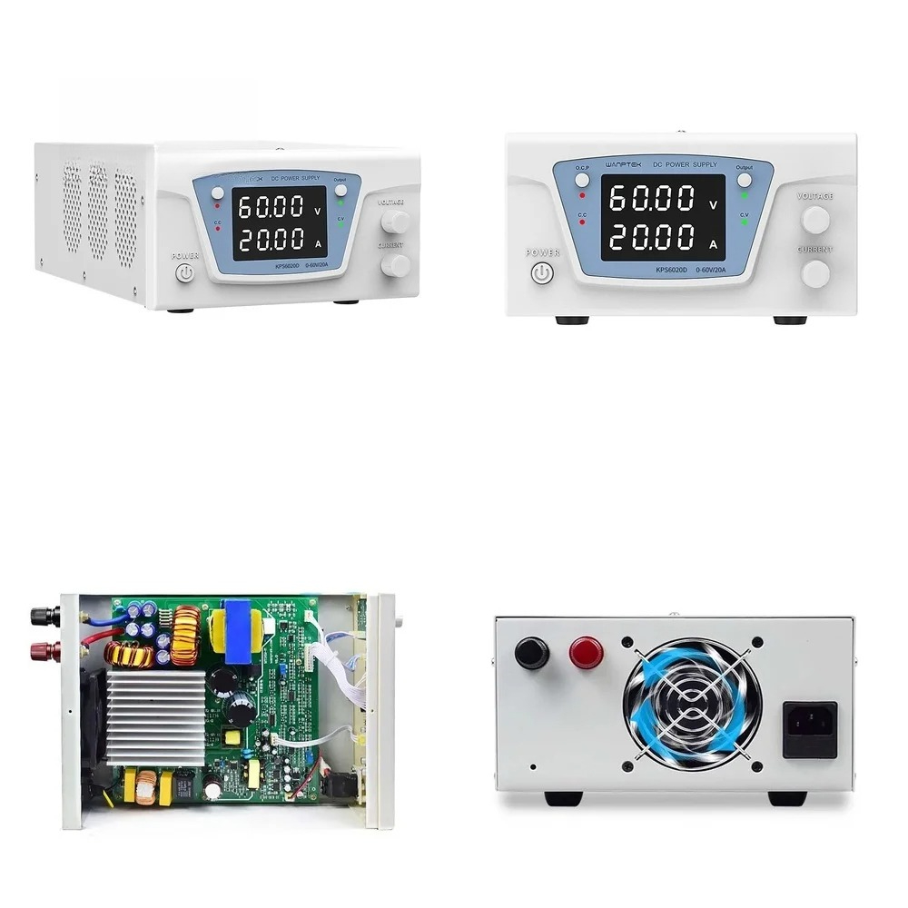 High Power 60V 20A Bench Power Supply - LED デュアルディスプレイ DC 電源、Wanptek KPS6020D 高精度