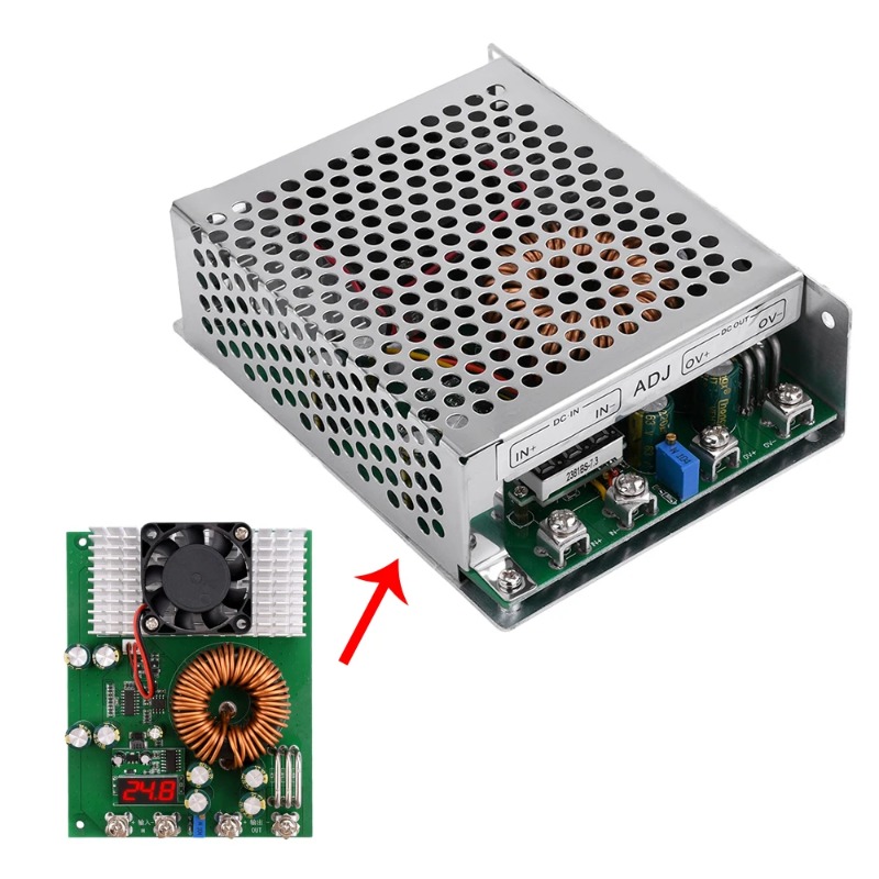 Step Down Dc Power Supply Module 1000W - 1000W 50A DC-DC降圧コンバータ DC 25V-90V調整可能ステップダウン電源モジュール デジタルディスプレイ付き