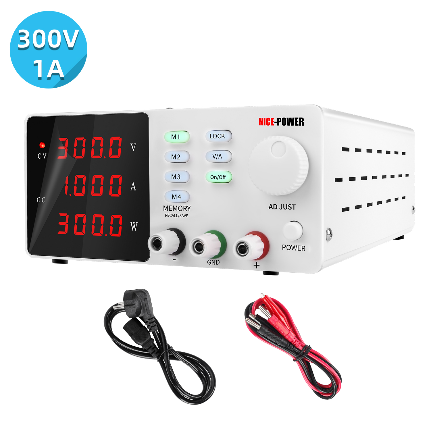 Switching Dc Power Supply 300V 1A - NICE-POWER SPPS-S3001 300V 1A 300W 実験室用デジタル表示スイッチング電源