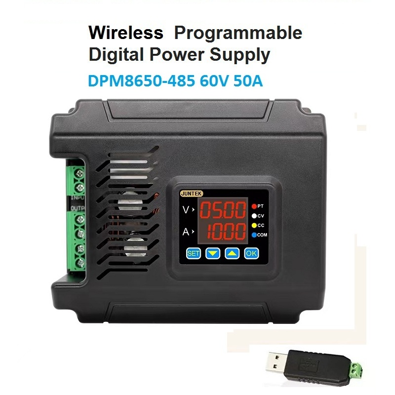 Programmable Dc Power Supply 60V 10A - Juntek-電圧計485,60v,50a DC-DC,電圧電流レギュレーター,プログラム可能,ソーラー充電用バッテリーモジュール