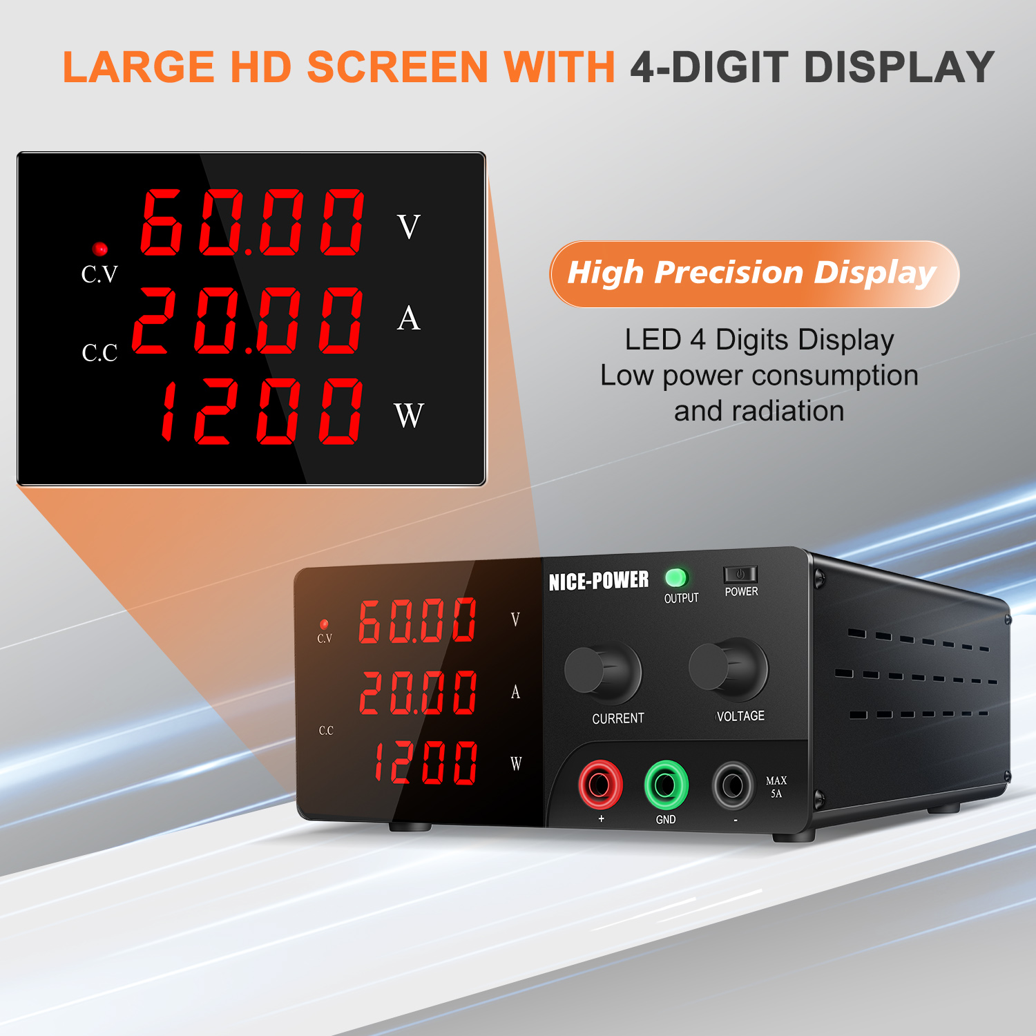 NICE-POWER 60V 20A 高出力ベンチ電源 10 - High Power 60V 20A Bench Power Supply のレビューと価格
