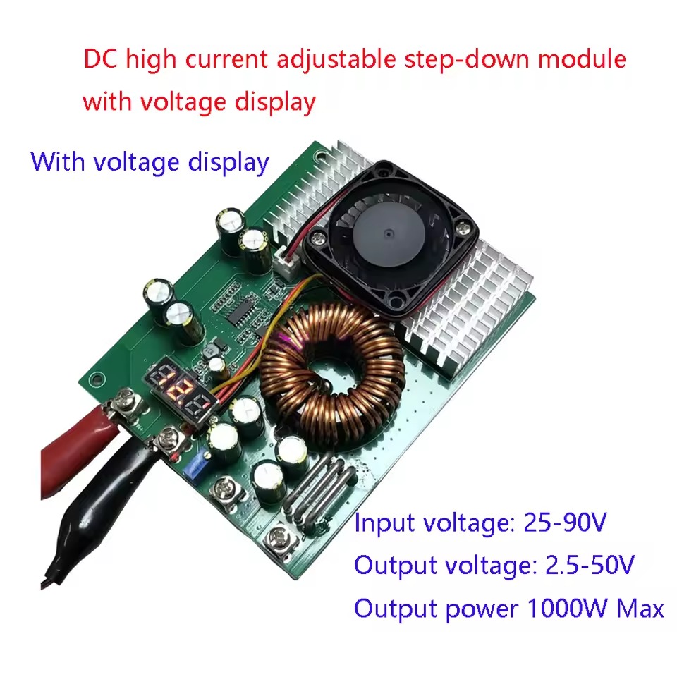 1000W 50A 降圧モジュール DC 25V-90V か - Step Down Dc Power Supply Module 1000W のレビューと価格